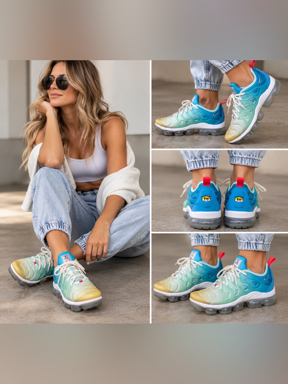 Nike Air VaporMax Plus Blue Mint Green White DQ7651-300 Womens
Shoes 8
